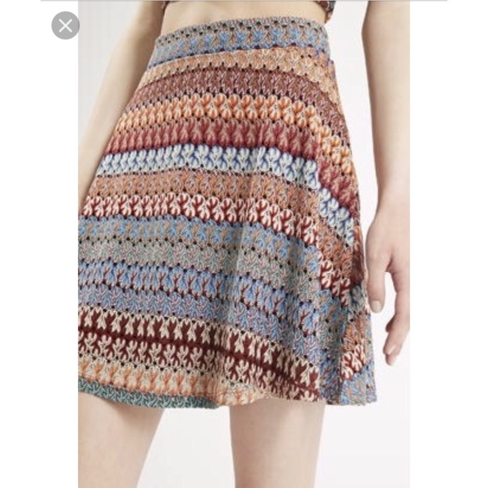 TOPSHOP Multicolor Women's A-line Crochet Skirt